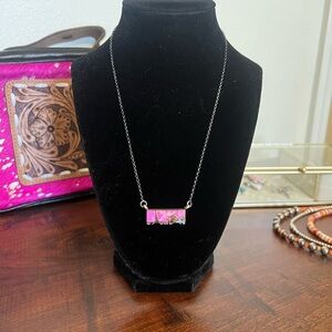 Cotton candy dahlia necklace